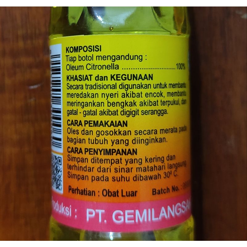 Minyak Sereh Scorpio 60  / Meredakan masuk angin / Perut kembung / Mual / Gatal-Gatal