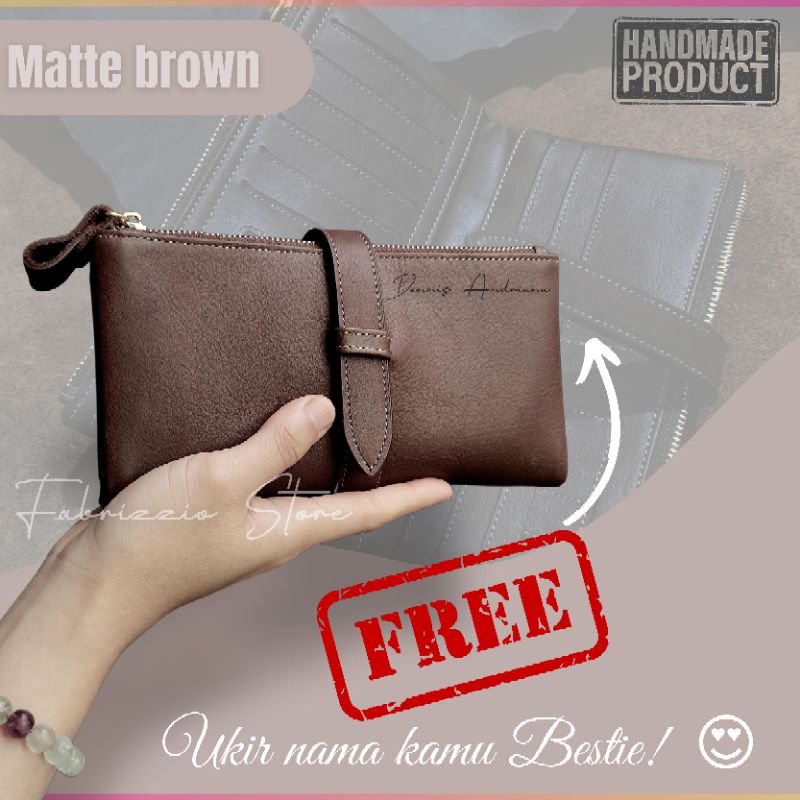 dompet wanita premium top zipper leather