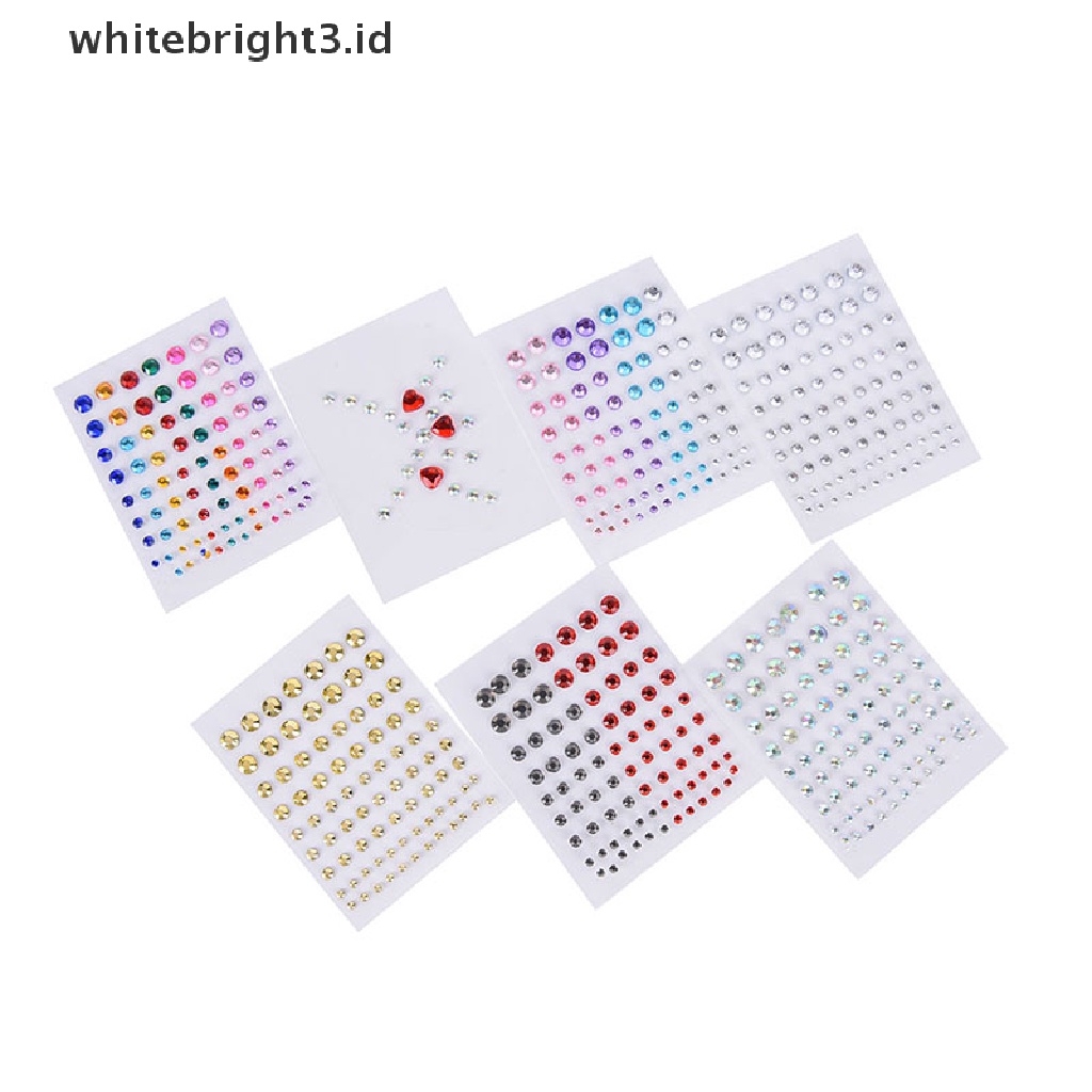 (whitebright3.id) Stiker Kristal Berlian Imitasi Glitter Untuk Makeup / Kosmetik Mata