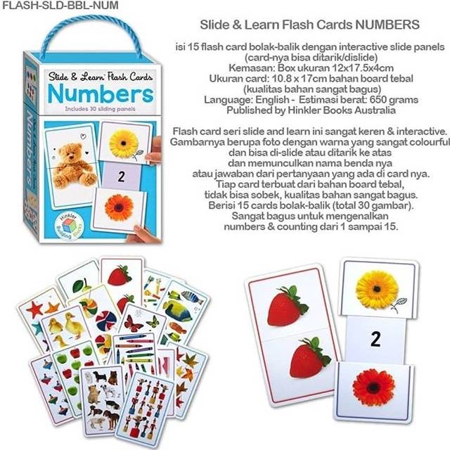 Slide and learn flash card numbers