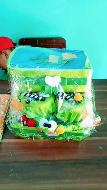 Toples Karakter Flanel Keropi Hijau