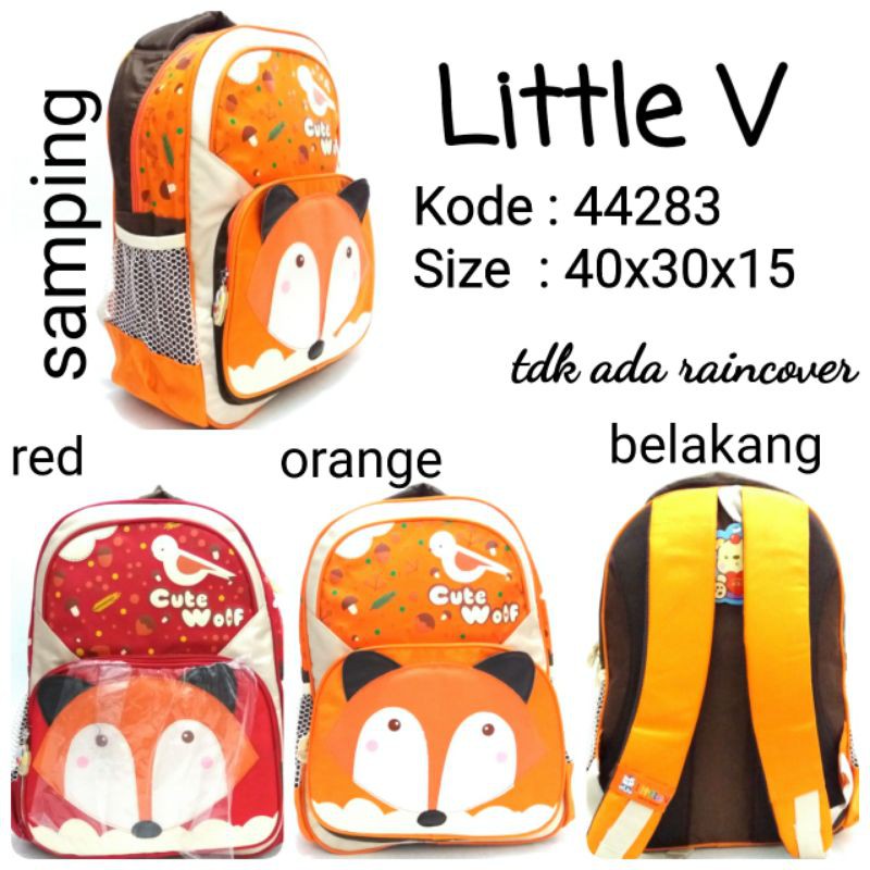 TAS RANSEL BACKPACK SEKOLAH ANAK PEREMPUAN LITTLE V 44283 TERBARU TERMURAH