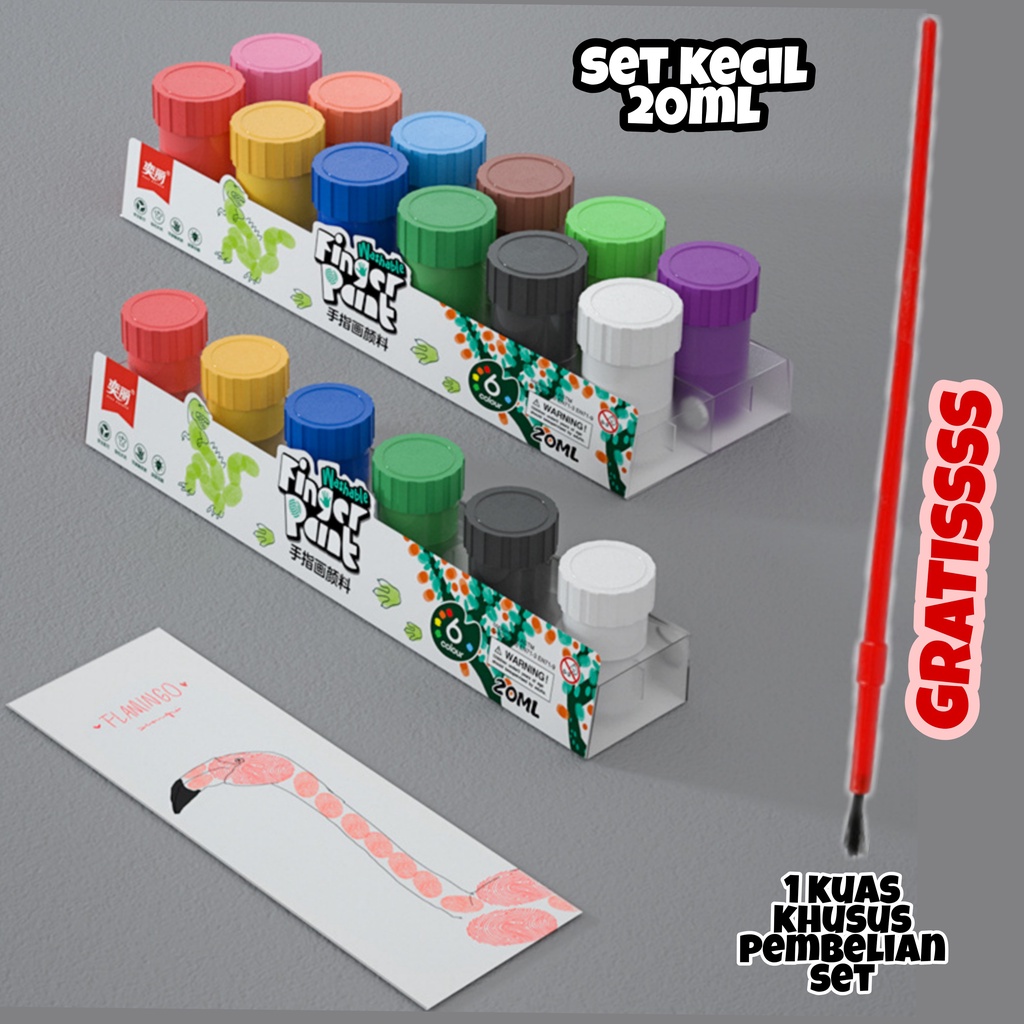 

MilL TERMURAH Washable Finger Paint / Cat Warna No Toxic / Hand Painting Khusus Anak / Cat Bisa