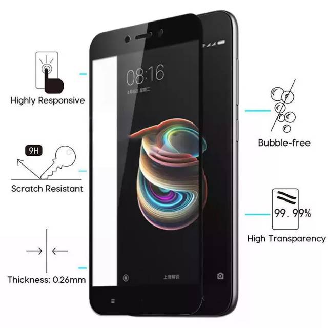 TG Anti Gores Layar Redmi Note 5a Tempered Glass 9D 5D Xiaomi Note 5a Full Screen Protector Premium