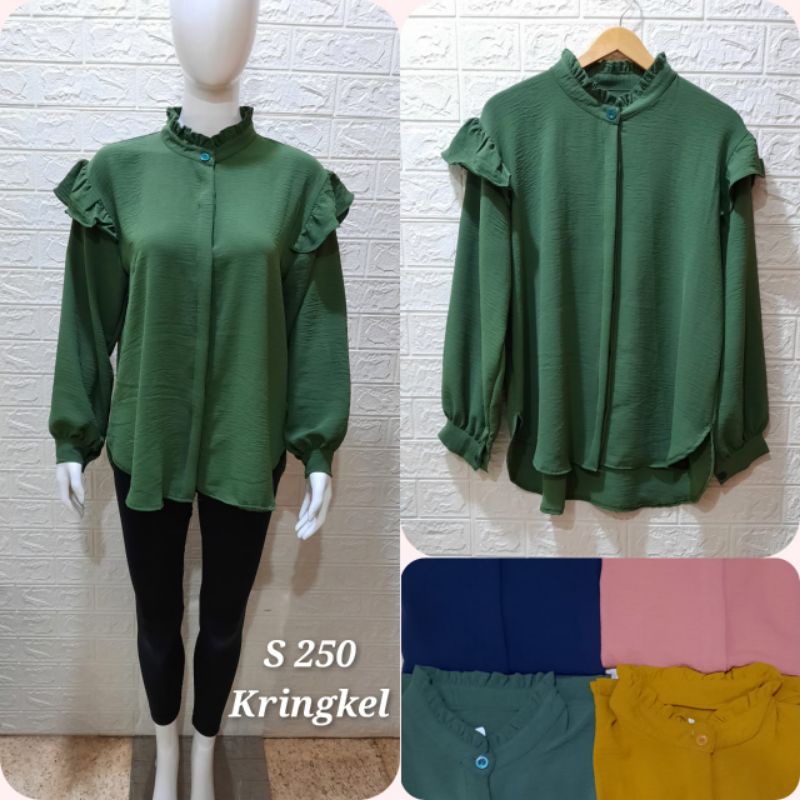 SIDNEY ATASAN KEMEJA CRINKLE POLOS