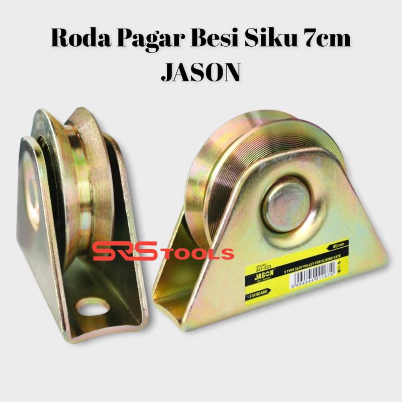 JASON Roda Pagar Besi Siku 70 mm Bubut Galvanis model V 7 cm