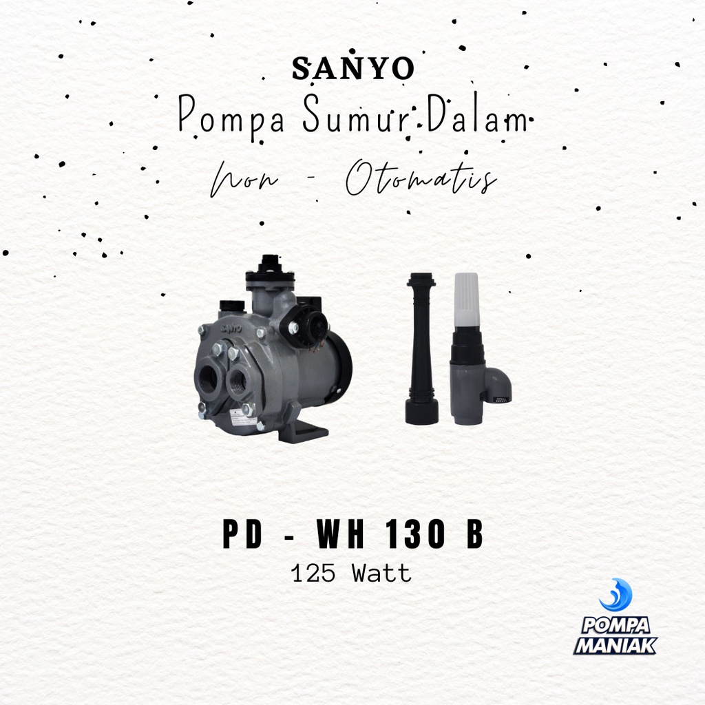 Pompa Air SANYO PD-WH130B Sumur Dalam Non Otomatis Jet Pump 125 Watt