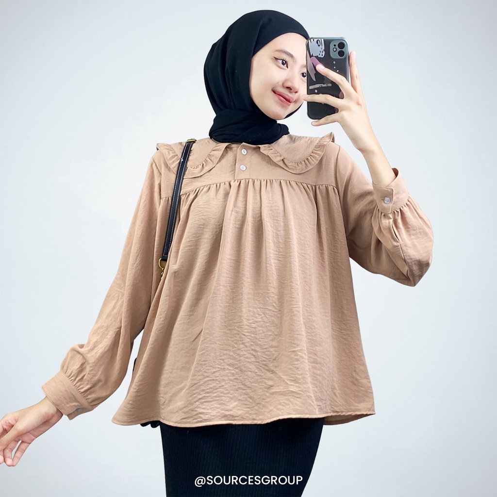 VS - QUILA BLOUSE ATASAN WANITA MUSLIM | BLOUSE KERAH RUFFLE WANITA