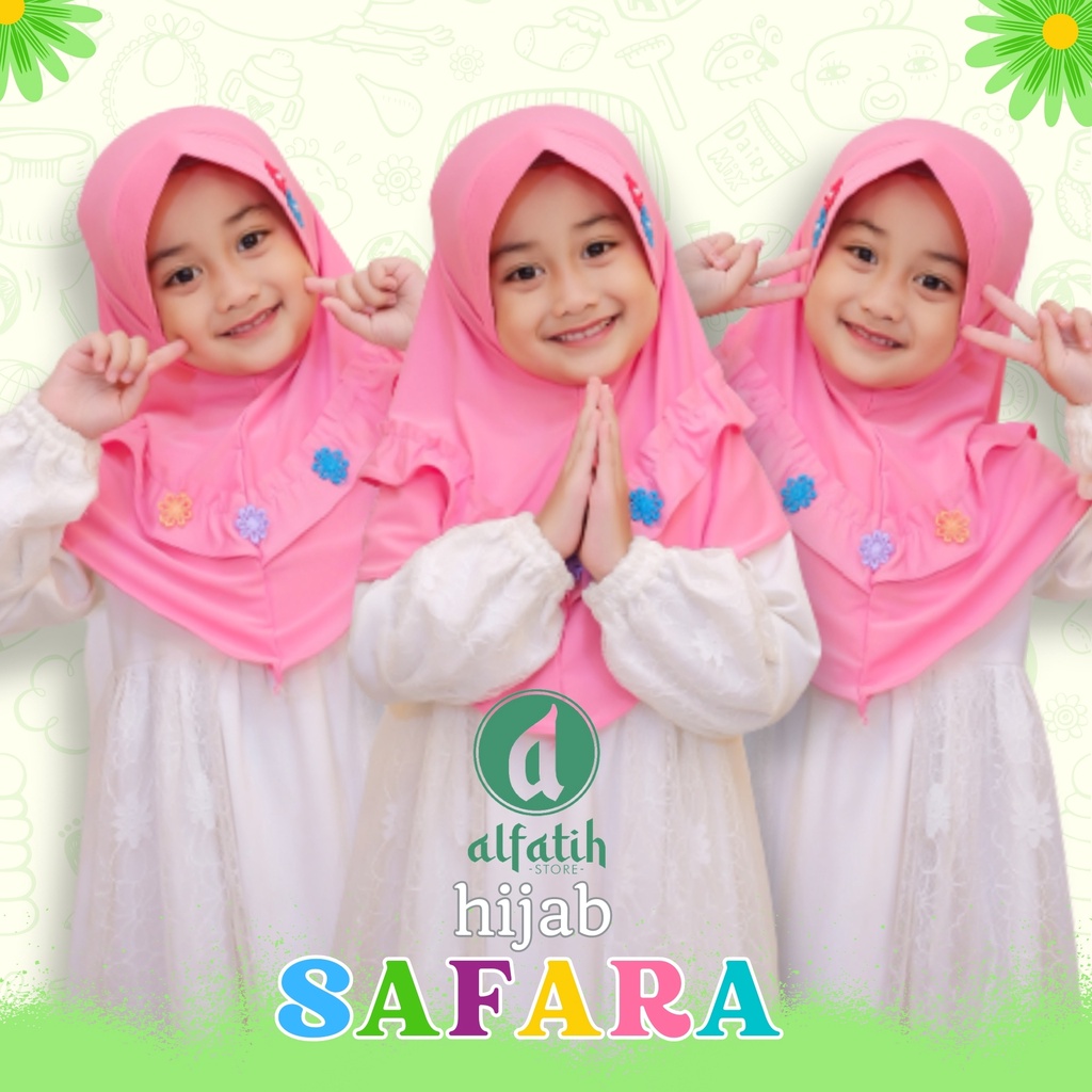 ALFATIH STORE /JILBAB ANAK SD SAFARA REMPEL/ HIJAB Anak Murah ianah