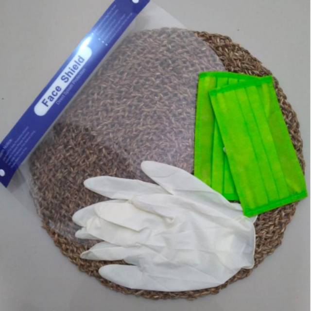 Face shield 1 paket ada masker da sarung tangan | Shopee Indonesia