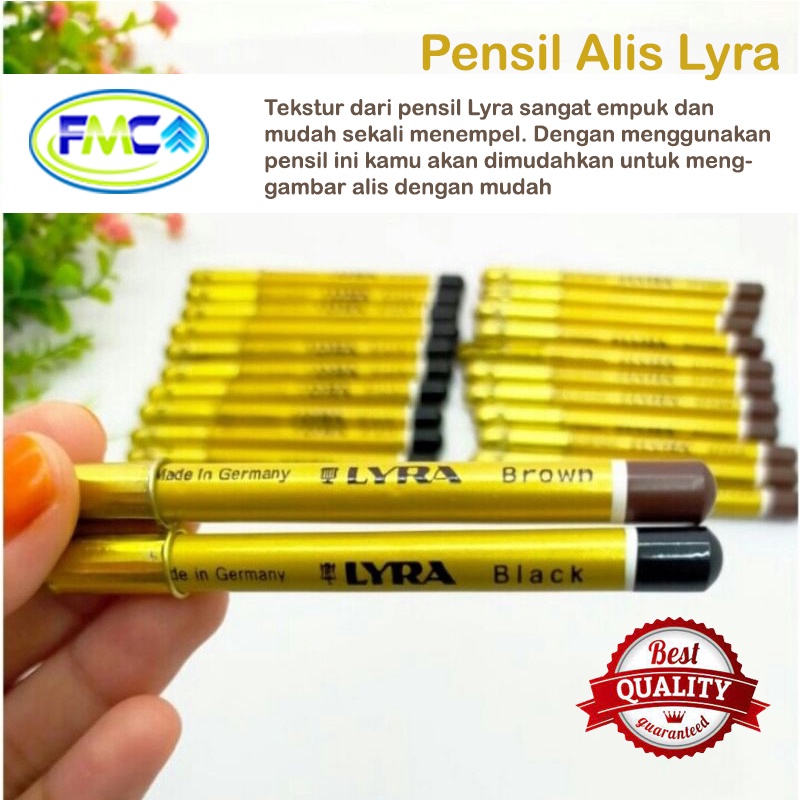 Pensil Alis Original Warna Hitam Coklat Gold Lyra Asli Premium Eyebrow Pencil Liner Murah