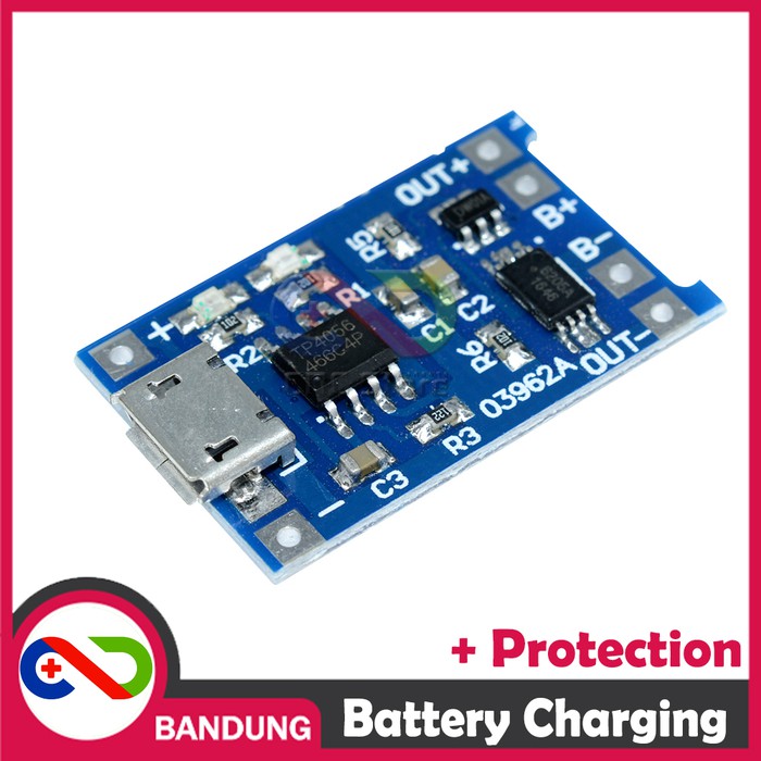 TP4056 MODULE CHARGER MICRO USB 1A LITHIUM BATTERY CHARGING + PROTECTION CHARGE &amp; DISCHARGE