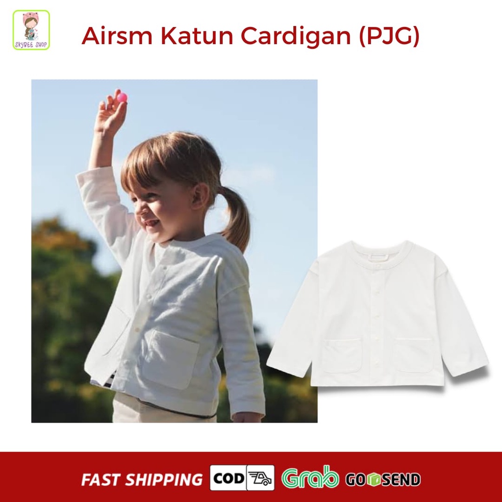 AIRism Katun Cardigan UV Protection cardigan katun proteksi anak lengan panjang ready bandung