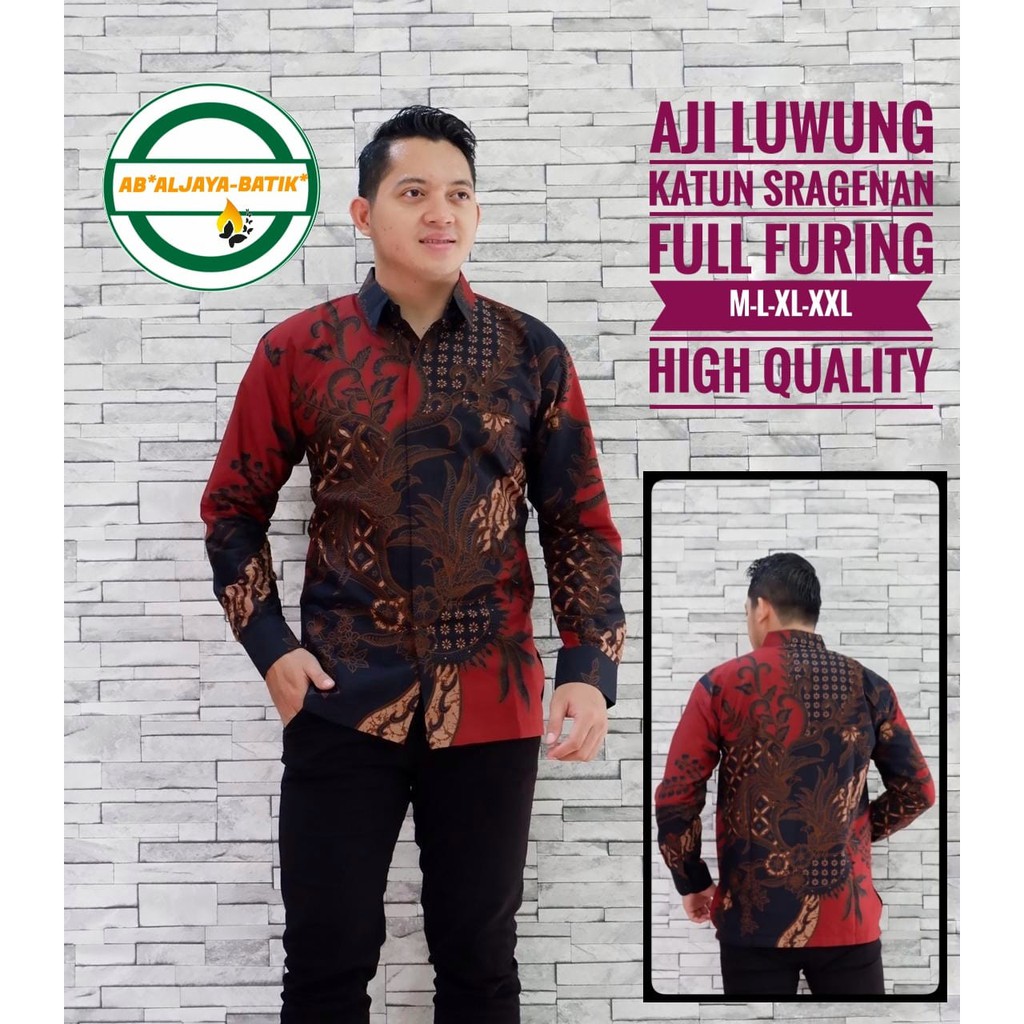 AJI LUWUNG ALJAYA KEMEJA BATIK SOLO PRIA LENGAN PANJANG PENDEK LAPIS FURING ATASAN PREMIUM MODERN KATUN HALUS MLIWIS KUNING BANGAU LEMON MERAK UNIK PEKSI BIRU  PUNAKAWAN BAUREKSA RAJASWA DANURDARA WISANGGENI PERWIRA MAHESA PARANGTRITIS DEVANDA  DEWANTA