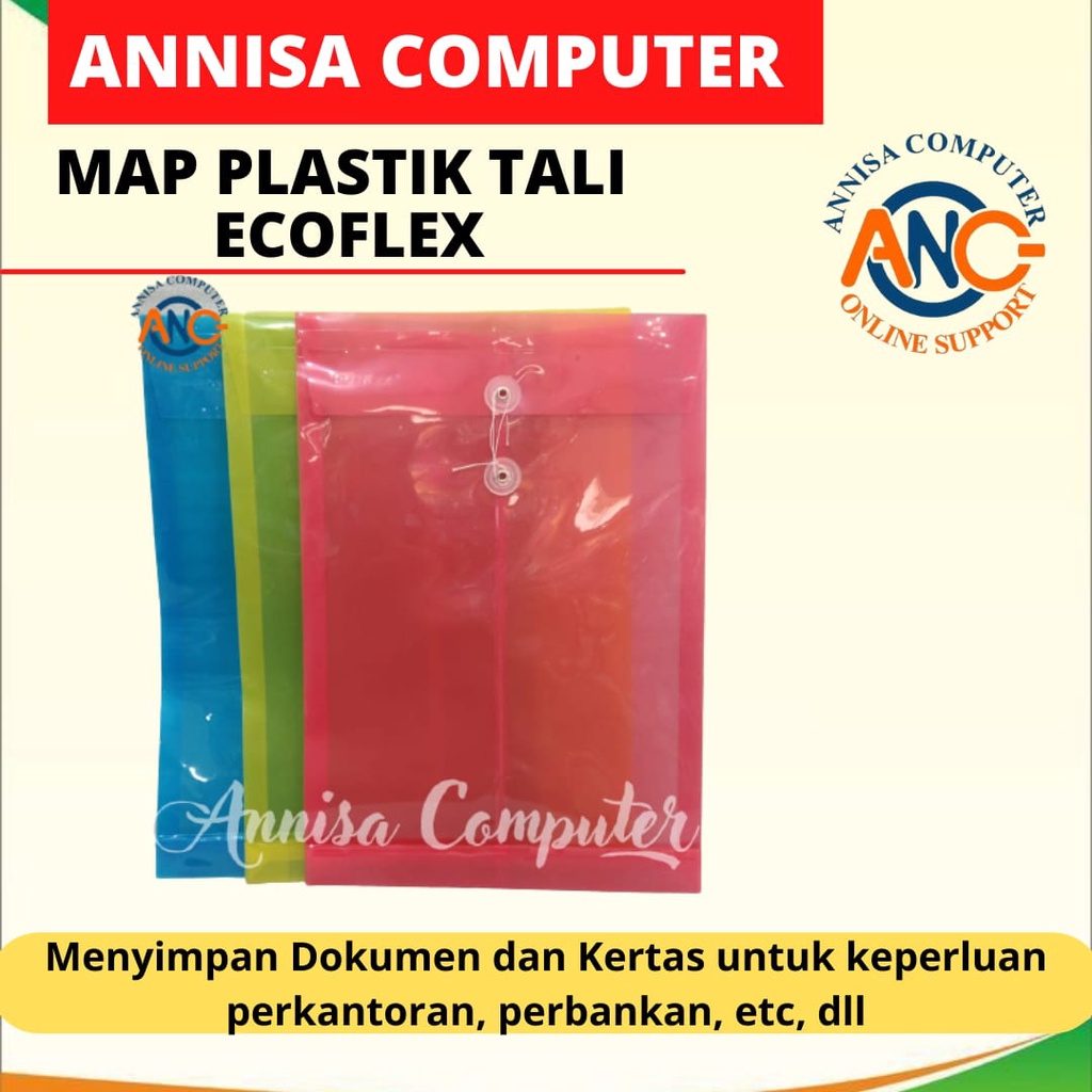 

Map Plastik Tali Ecoflex / Map Dokumen - Arsip / Isi 12 pcs / Murah