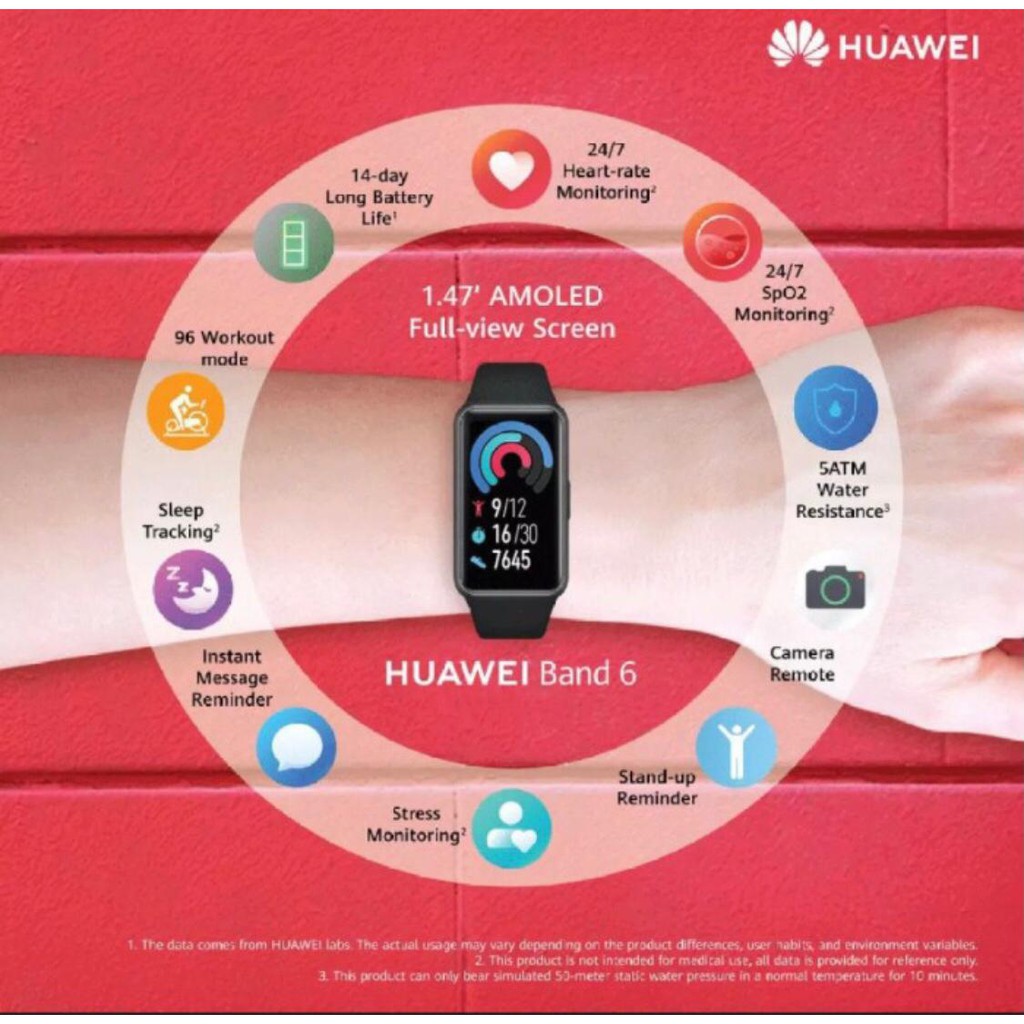Jual HUAWEI BAND 6 AMOLED TERBARU 2021 | 96 SPORTS MODE | HEART RATE SPO2  MONITORING | SLEEP TRACKER Indonesia|Shopee Indonesia