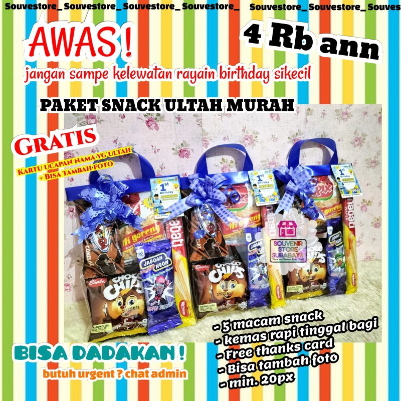 Snack Ter-Murah || Snack Ultah murah || Bingkisan Murah || Hampers Murah || Bingkisan Termurah || Snack Ultah anak || Souvenir Ultah || Hadiah Ultah || Paket Berbagi || Paket Berbagi bersama || Bingkisan Snack Murah