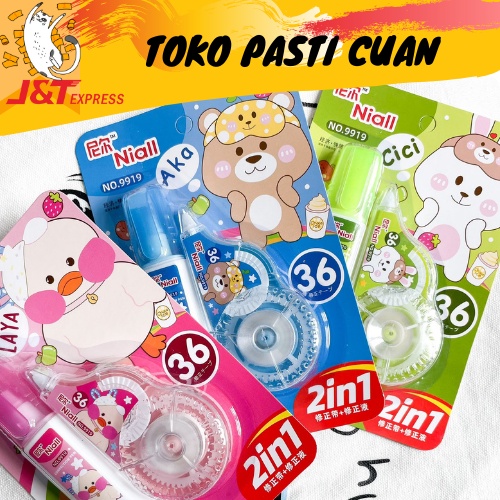 

tipex 2 in 1 tipex roll dan tipex cair keperluan sekolah corretion tape lucu fancy imut unik bisa COD termurah import