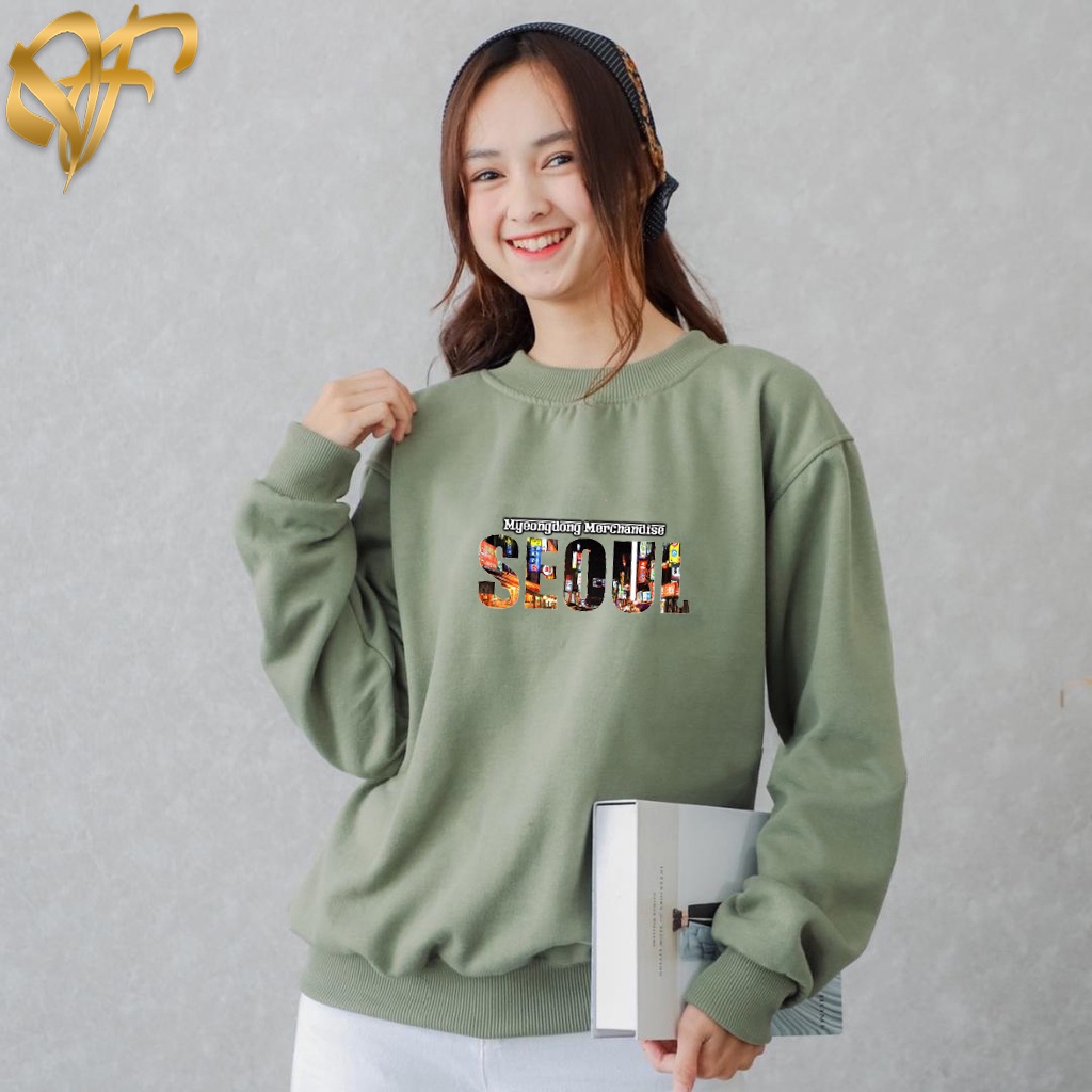 Sweater Seoul City Merchandise Pria &amp; Wanita | Sweater Korea Style Fleece Cotton | Dhea Fashion