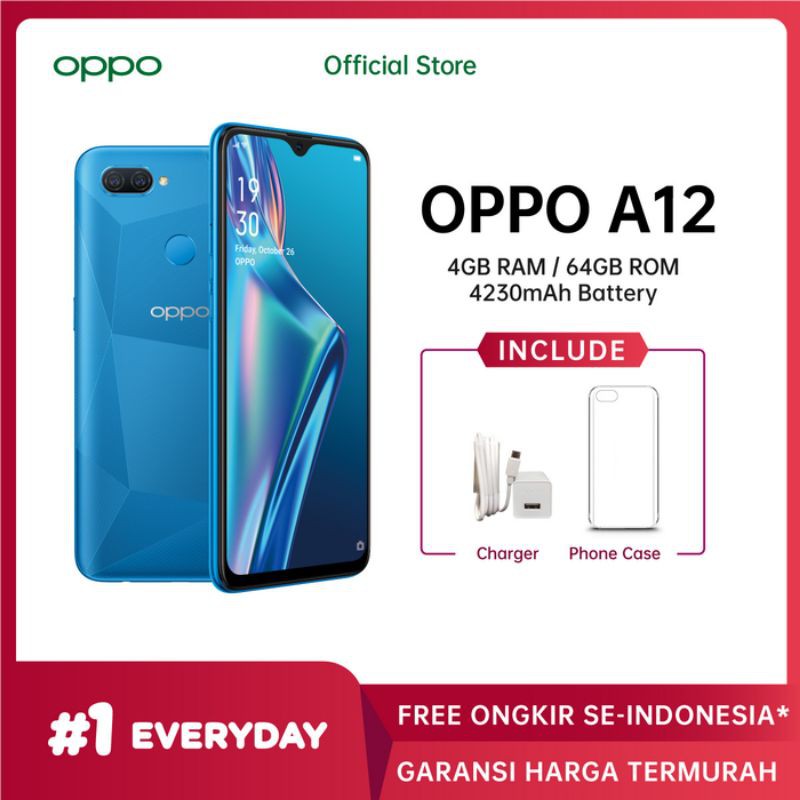 OPPO A12 Smartphone 4GB/64GB || 3GB/32GB(Garansi Resmi