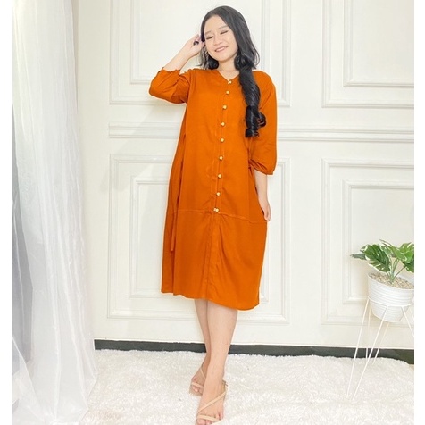 Dressfordaily Maura Dress ld 105 busui full kancing bahan rayon import premium daster model tunik ko