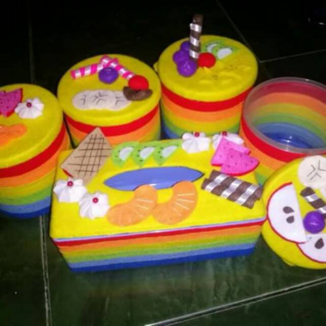 Set toples &amp; kotak tisu flanel