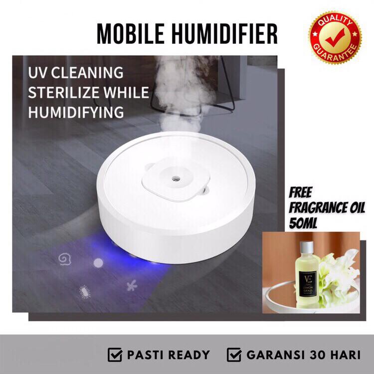 MOBILE ROBOT AIR HUMIDIFIER 200ML/DIFFUSER UAP AROMATHERAPY PELEMBAB PENGHARUM STERILIZATION RUANGAN