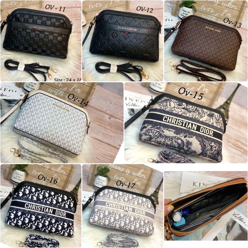 Tas slempang premium/ tas oval import/ tas cewek tali pendek tali panjang/ dompet cewek