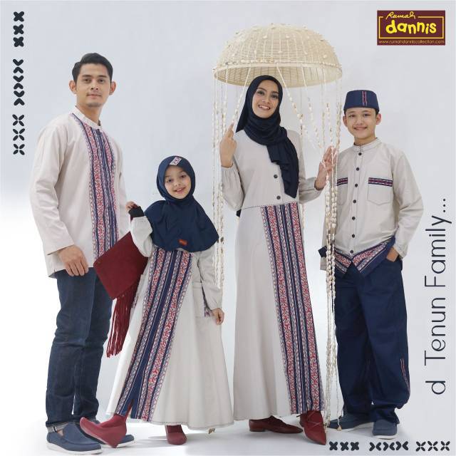 Sarimbit Keluarga Gamis Maroon S Biru L Tosca XL Koko Hitam L Dannis Tenun 2 Family