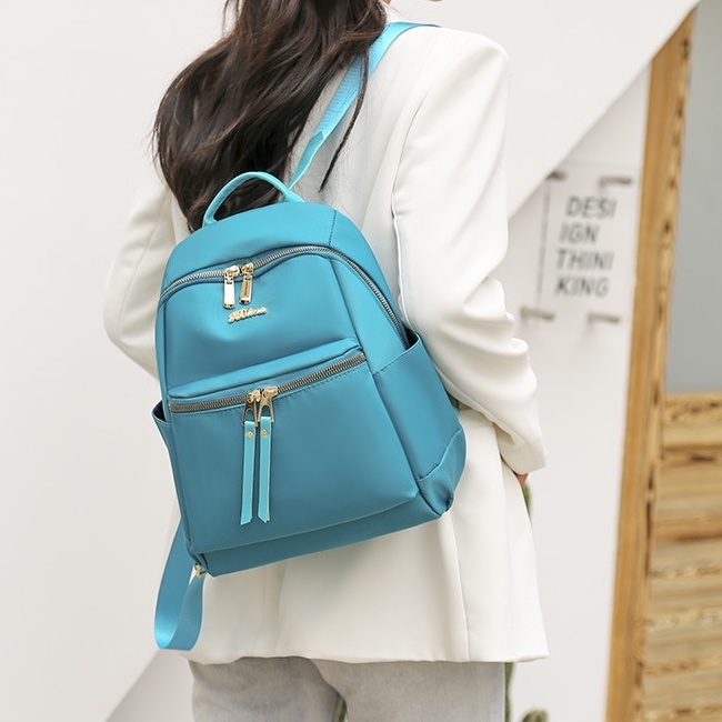 TAS RANSEL WANITA IMPORT SOLVA TA601T3 BACKPACK KOREA CEWEK ANTI AIR BIRU GENDONG PUNGGUNG SEKOLAH KULIAH KERJA REMAJA KEKINIAN MURAH BATAM BRANDED PREMIUM