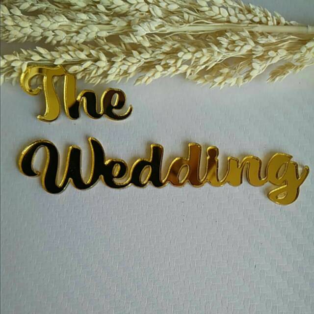 The wedding akrilik bahan mahar gold