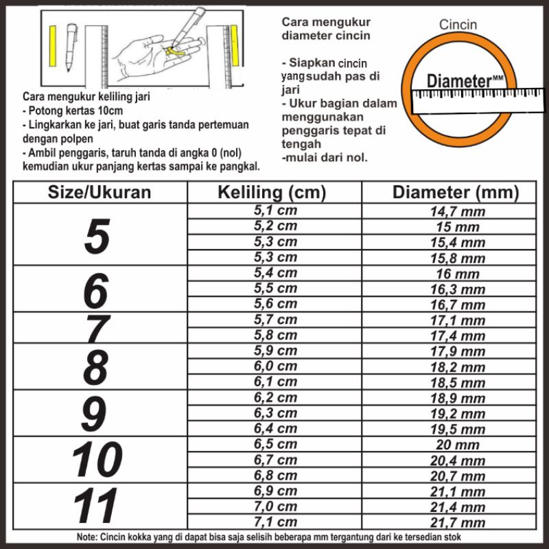 Cincin Kaokah Koka Kaoka Kaukah Asli Polos Bisa pakai Size Ukuran