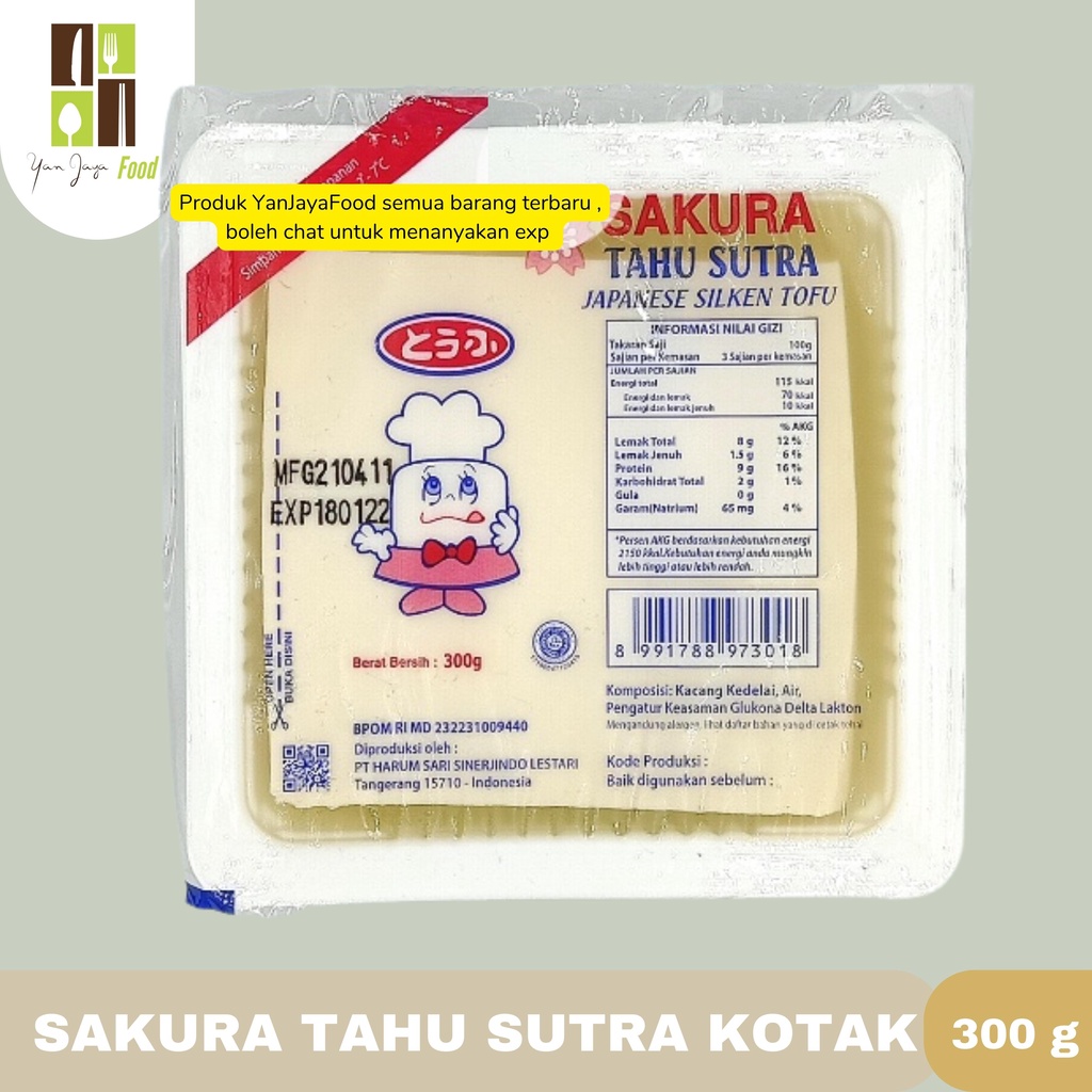 SAKURA TAHU SUTRA KOTAK / JAPANESE SILKEN TOFU 300GR