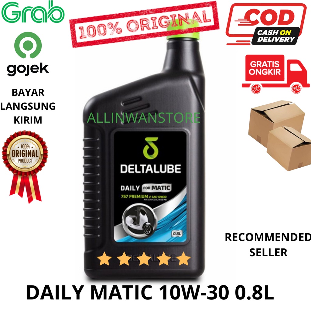 Oli Deltalube Daily Matic 757 Premium Matic SAE 10W30 API Service SL JASO MB Volume 0.8 Liter 10w30 Original 100% 0.8 L