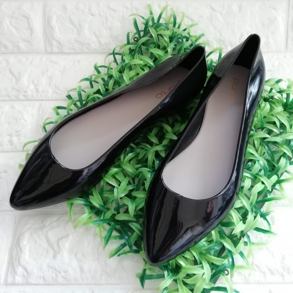 Sepatu Flat Lancip Wanita Kerja Jelly Shoes Polos Glossy Sepatu Flat Lancip Wanita Kerja Jelly Shoes Polos Glossy