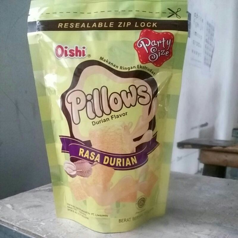 

snack ekstrudat pillows rasa durian 110 gr