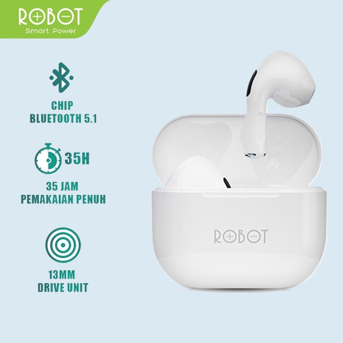 ROBOT TWS T50 Earphone Semi-In-Ear Original