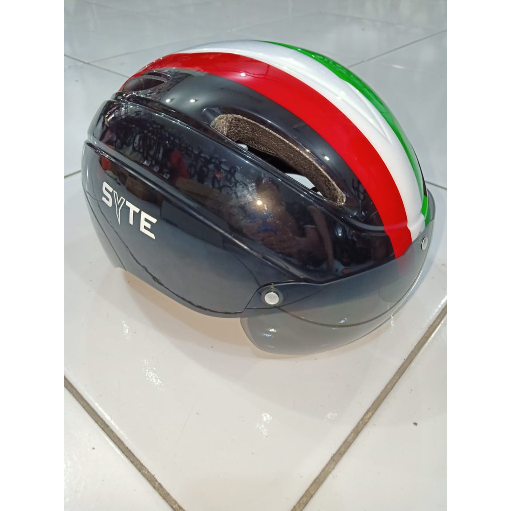 helm sepeda syte+kacamata UV/helem sepeda dangan kacamata