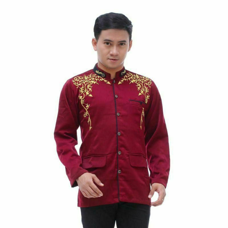 ATASAN BAJU KOKO JASKO JASKOKO PRIA BORDIL LENGAN PANJANG GALERIMUSLIM SANTRIKOKO AZZAHIR SYUBANUL G