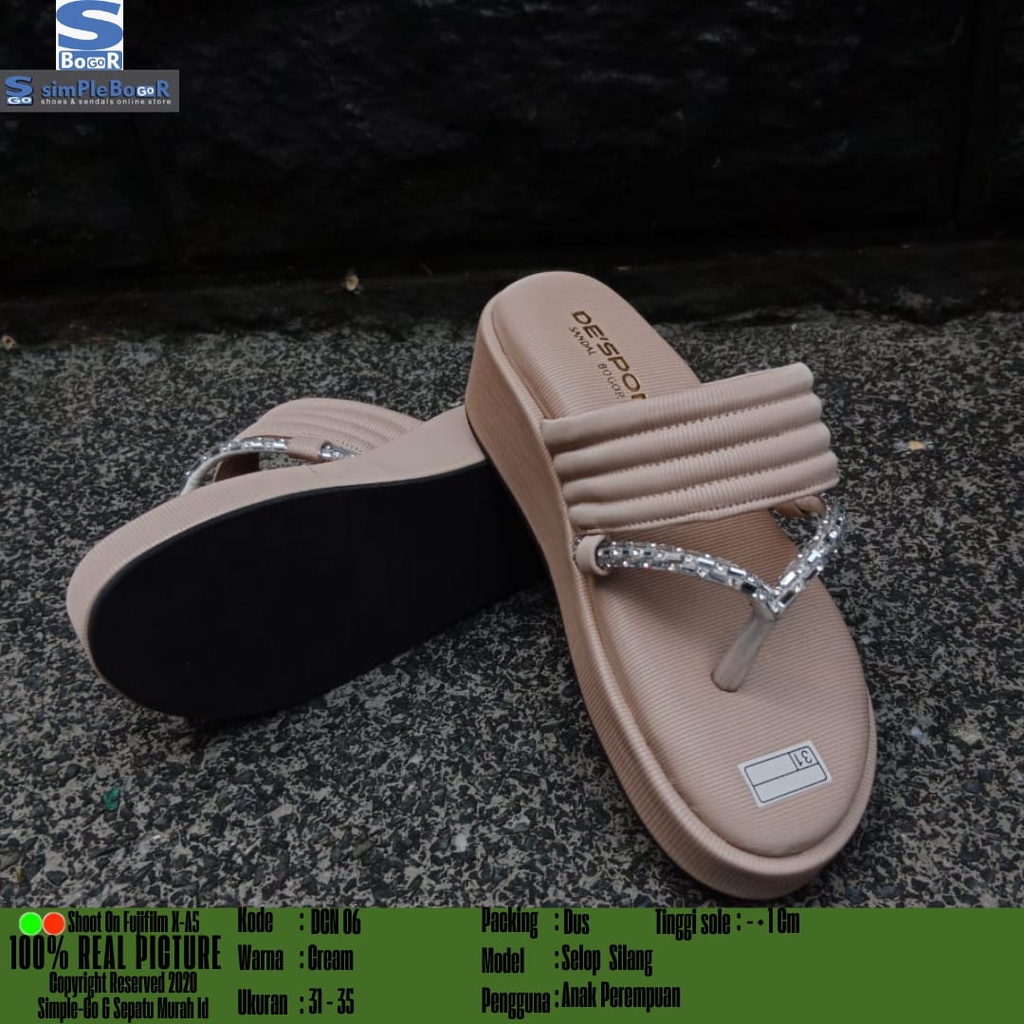 sandal wedges anak remaja wanita size 31-40