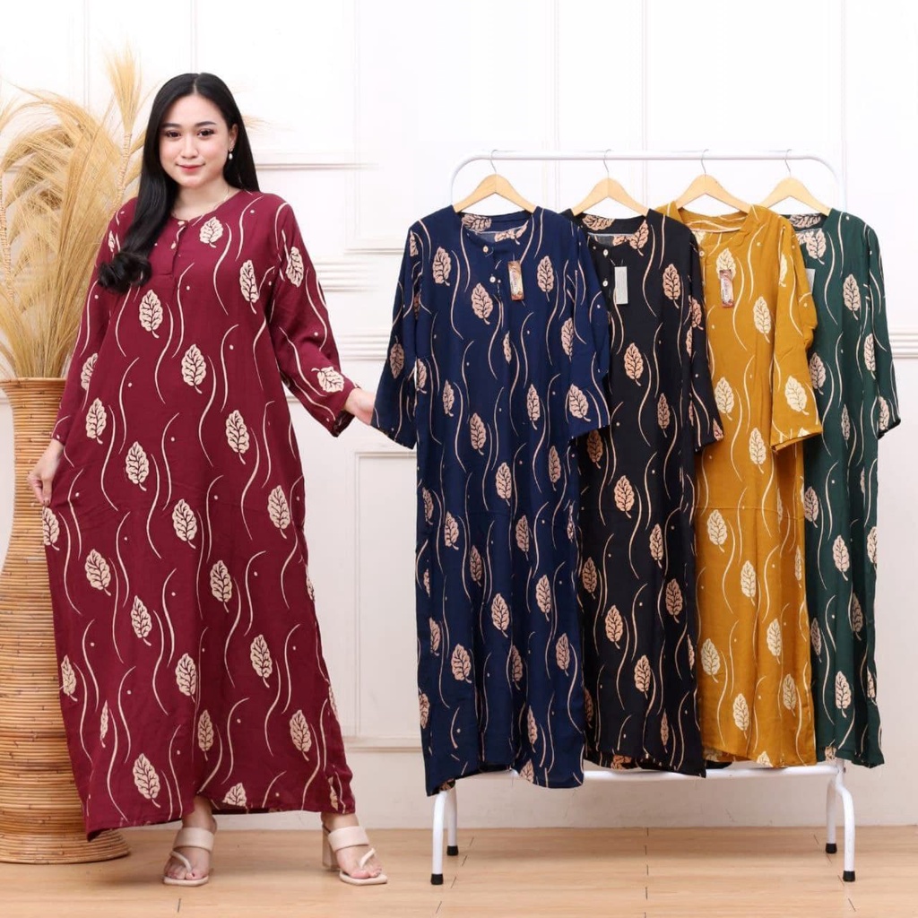 DASTER PANJANG BUSUI - DADA KANCING PANJANG SEMATA KAKI KEKINIAN ADEM MURAH LENGAN PANJANG-CBT - Daunan