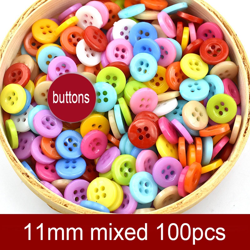 100 pcs 11mm 15mm 25mm tombol warna anak-anak buatan tangan diy tombol love bear button