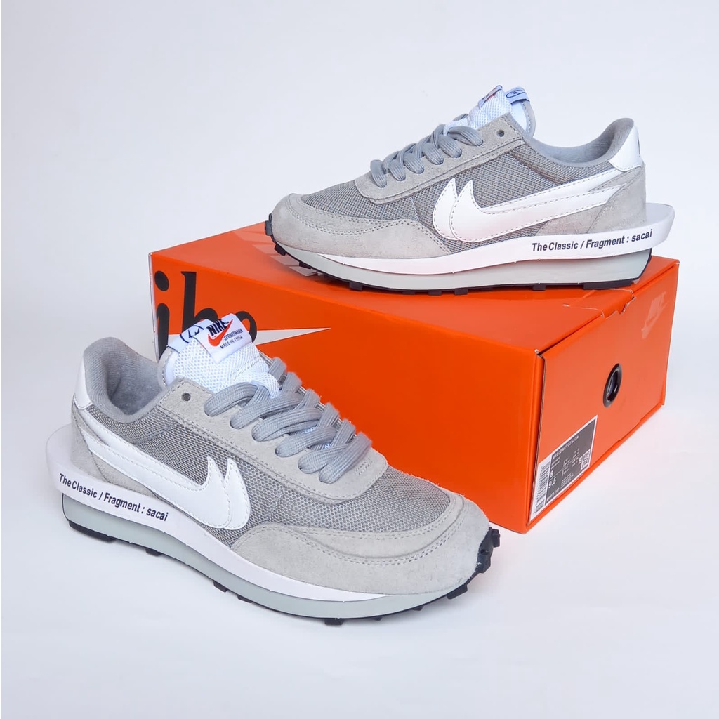 NIKE SACAI LD WAFFLE FRAGMENT SMOKE GREY BNIB ORIGINAL VIETNAM GRATIS KAOS KAKI SEPATU NIKE