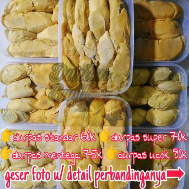 Ucok Durian Durpas Super Kuning Mentega Duren Kupas Medan Asli Pahit Manis Legit Harum Box Ngidam