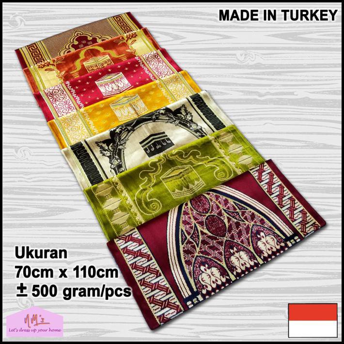 Sajadah Sejadah Turki Turkey Dewasa Motif Beludru Bulu Rumbai Tambang