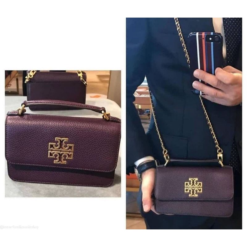 Tory Burch britten mini tophandle plum