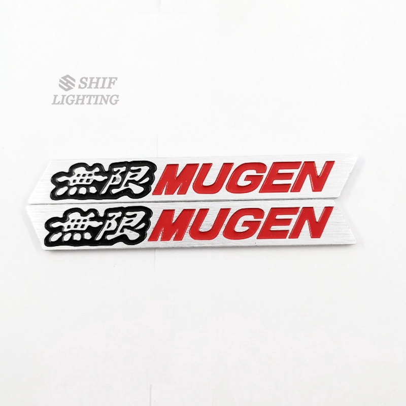 1 Pasang Stiker Emblem Logo Mugen Metal Untuk Fender Samping Mobil Honda