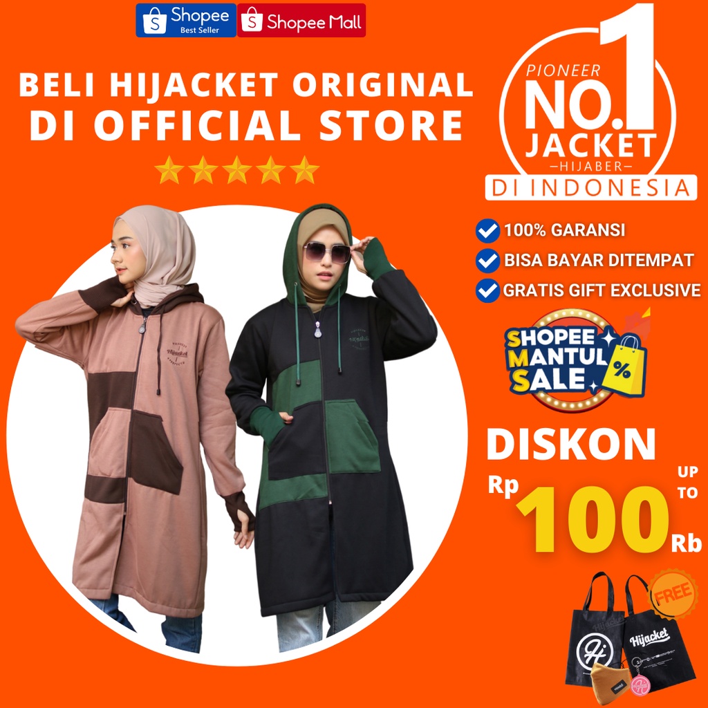 ✅Beli 1 Bundling 3✅ Hijacket ADELIA Original Jacket Hijaber Jaket Wanita Muslimah Azmi Hijab