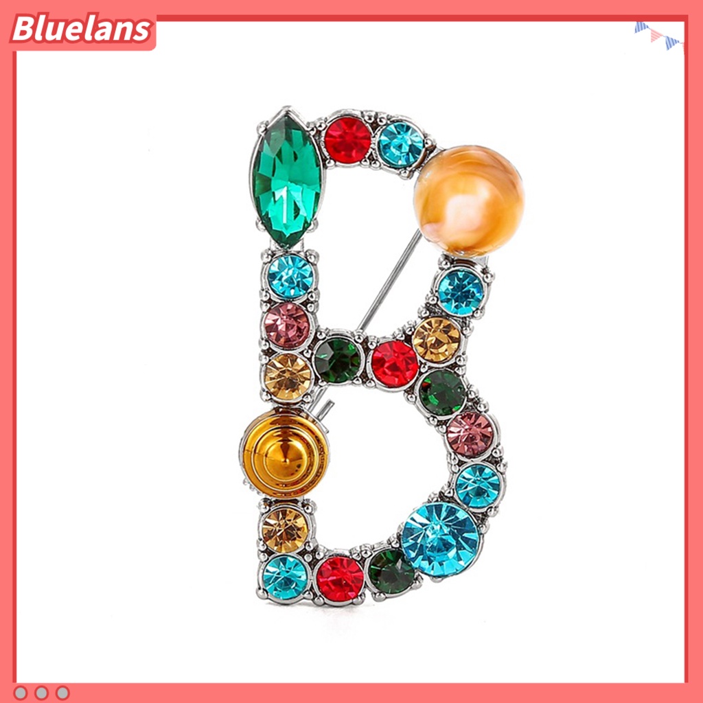 Bluelans Brooch Exquisite Beautiful Colorful Letter Brooch Pin