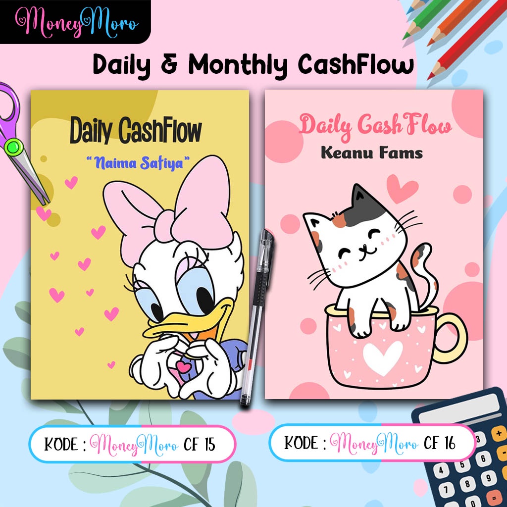 

MoneyMoro 15-16 Buku Catatan CashFlow / Financial Planner / Daily CashFlow / Monthly CashFlow